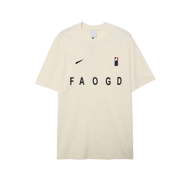

summer men's tees polos fog new double-track men's t-shirts niche brand american loose couple pure cotton short sleeve t-shirt for, White;black
