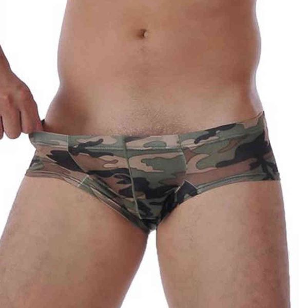

briefs men breathable camouflage low waist soft underwear boxers shorts u convex pouch lingerie underpants new men's panties y220426, Black;white