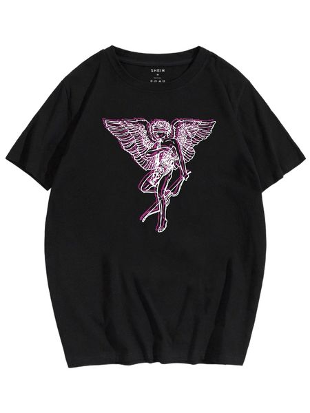 

men wings & figure graphic tee m3es#, White;black