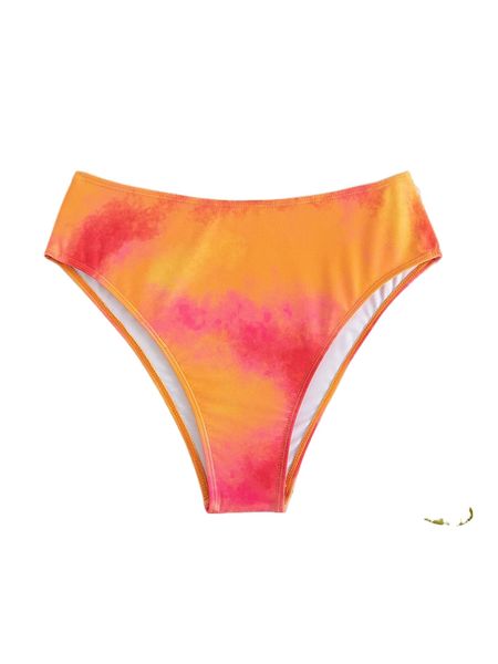 

plus tie dye high waist bikini bottom w2ga#, Black