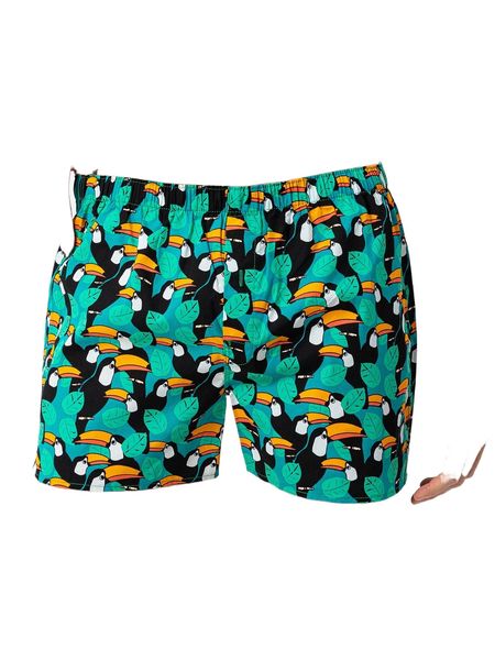 

men bird print boxer brief 02q1#, Black;brown