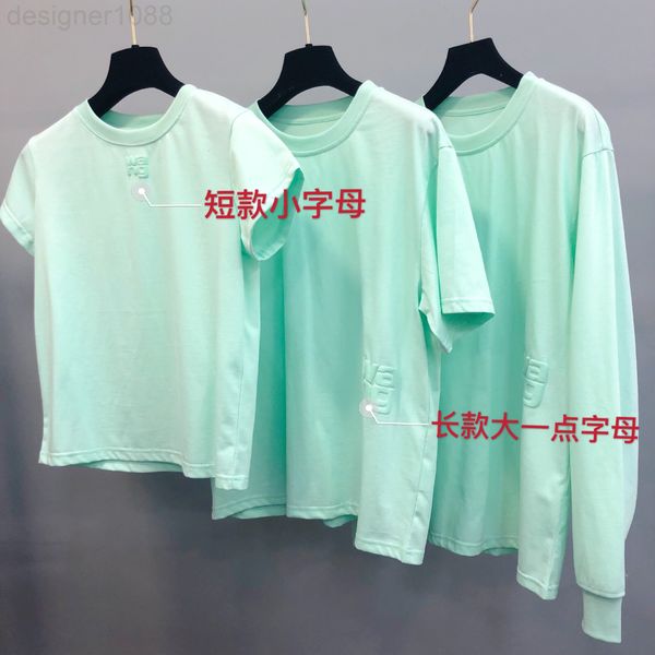 

women's t-shirt designer [in succession]2020 autumn winter new product aw dawangjia round neck cotton turquoise foam letter t-shirt loo, White
