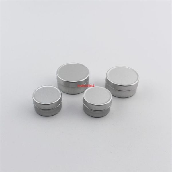 

50pc 5g 10g aluminum empty cosmetic container with lids small lip balm tin solid perfume packaging jar sample bottlegood qualtity2363