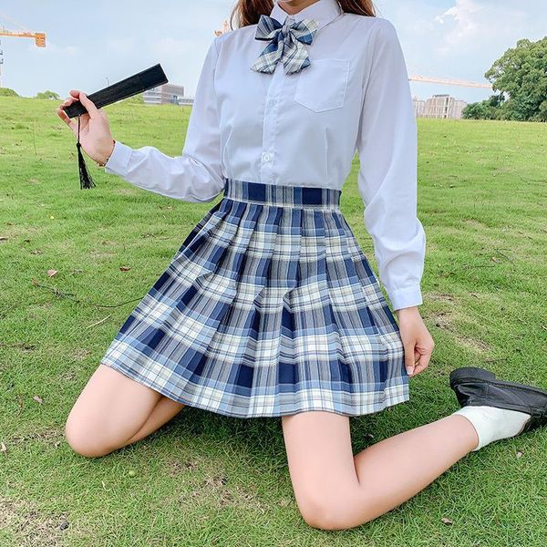 Röcke Sommer Frauen 2022 Hohe Taille Mädchen Falten Rock Koreanische Japanischen Stil Damen Süße Alle-spiel Plaid Mini