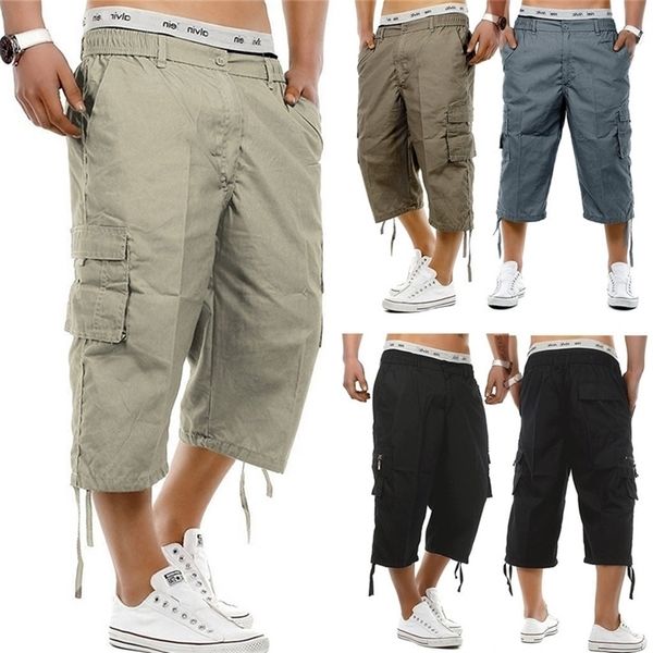 

man shorts summer casual sport pants men cotton breathable elastic bandage pants foot antitheft pocket overalls l0712 t200512, White;black