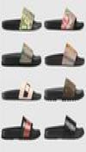 

2021 fashion mens women slipper rubber slides summer beach indoor flat floral sandals slippers house flip flops sandal, Black