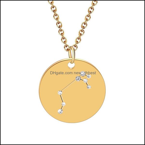 

pendant necklaces 12 constellation necklace crystal zodiac exquisite pendants fashion jewelry will and sandy stainless stee newdhdhjpv, Silver