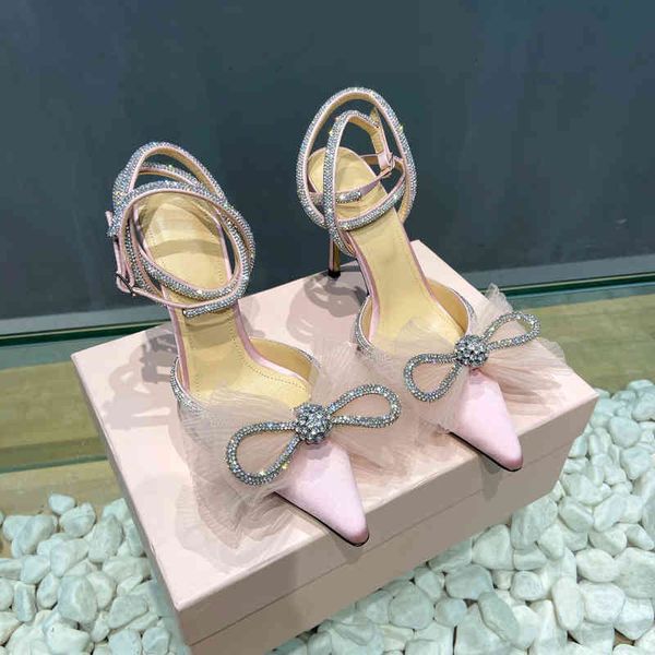 

sandals summer elegant bow high-heeled shoes glitter powder buckle baotou temperament sandals women's banquet xap8, Black