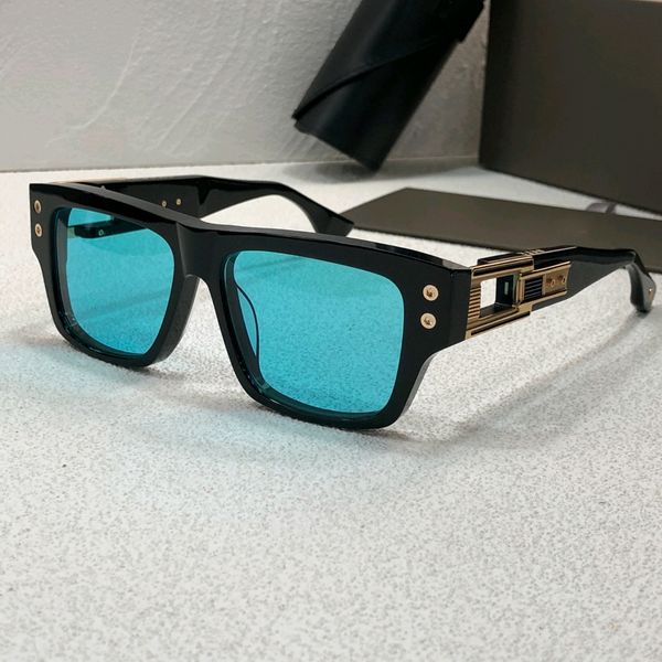 

black gold sunglasses for men frame blue lens large sunnies summer sun shades gafas de sol uv400 eyewear with box, White;black