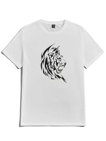 

men tiger print tee e4q7#, White;black
