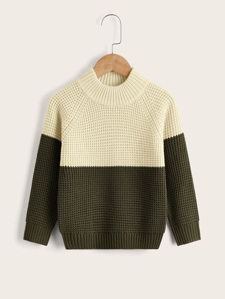 

toddler boys colorblock raglan sleeve sweater she02, Blue