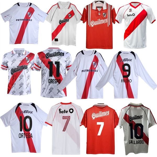Camisas de futebol retro 1986 1987 River Plate 1995 1996 1997 2004 2006 FALCAO ORTEGA Caniggia Crespo Copa Libertadores camisa de futebol clássico vintage