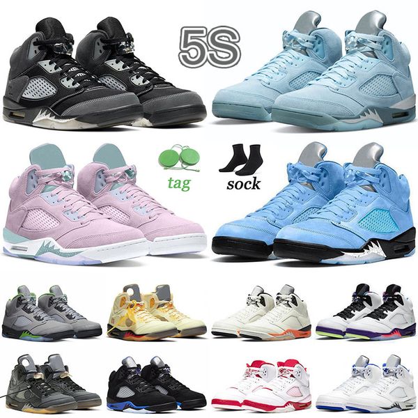 

2022 designer mens basketball shoes jumpman 5 5s j retos sports sneakers metallic white sail pinksicle alternate be airs green bean bluebird