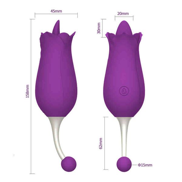 Massaggiatore per tutto il corpo Giocattoli sessuali massaggiatore Divertimento privato Dolce segreto Leccare la lingua Vibratore Punto di fiore Penna di marea Stimolazione del punto G Masturbatore femminile 4CA9 93SJ B7SA