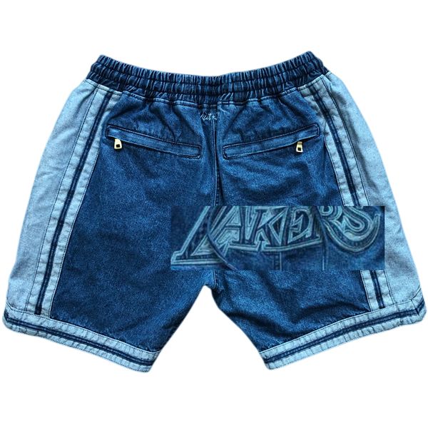 

basketball shorts just don retro city reward version wear sport pant with pocket denim short zipper sweatpants hip pop blue size s-2xl short, Black