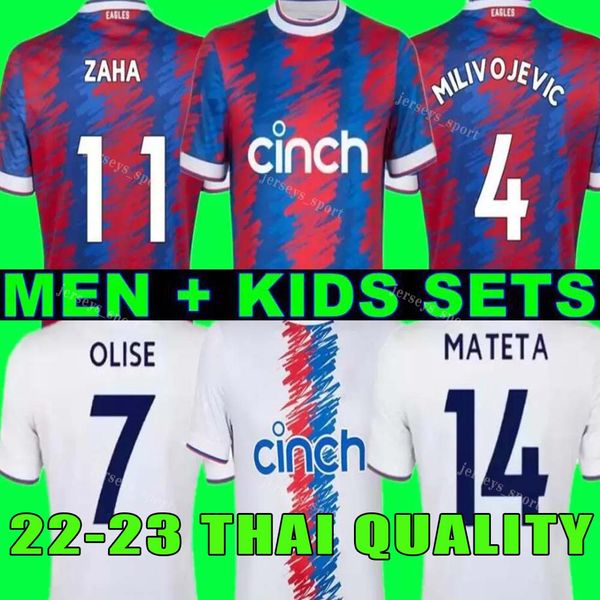 

2022 2023 crystal olise home soccer jerseys 22 23 palace zaha eze j.ayew away benteke schlupp mateta edouard gallagher men kids football shi, Black;yellow