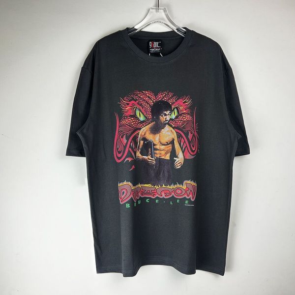 

real pics fashion tees shirts 22ss summer style black color vintage t-shirt, White;black