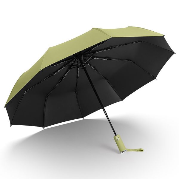Guarda-chuva de dobramento automático à prova de vento masculino feminino doze doze ossos revestimento preto grande guarda-chuvas de negócios homens mulheres chuva presente de parasol