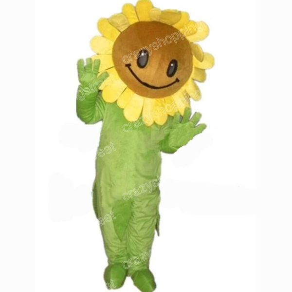 Хэллоуин подсолнечный талисман костюм высочайший качество солнечное цветочное мультфильм аниме тема персонажа Взрослые размер рождественская карнавальная вечеринка на открытом воздухе наряд