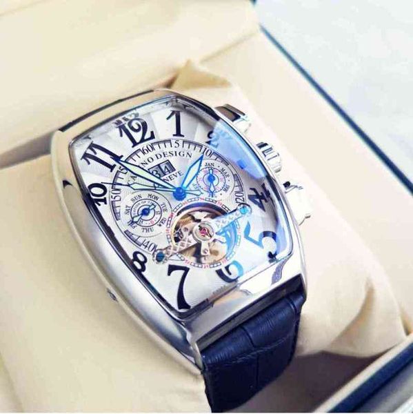 

wristwatches muller design fashion brand men's watch tourbillon automatic men fm waterproof self-wind mechanical wristwatch franck-, Slivery;brown