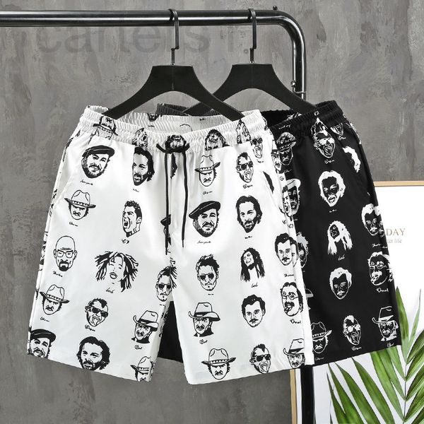 

men's pants designer shorts men's summer thin fashion brand leisure sports 5-point wear beach pants trend loose tooling 32so, Black