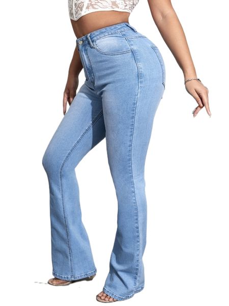 

sxy high waist bootcut jeans g0v5#, Blue
