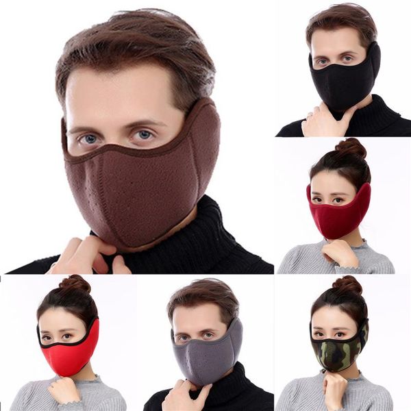 Berets Ohrenschützer Winter Zwei-in-eins Warme Maske Staubdicht Kältebeständig Reiten 1PC Ohrenschützer Wrap Band Wärmer Earlap ZubehörBerets