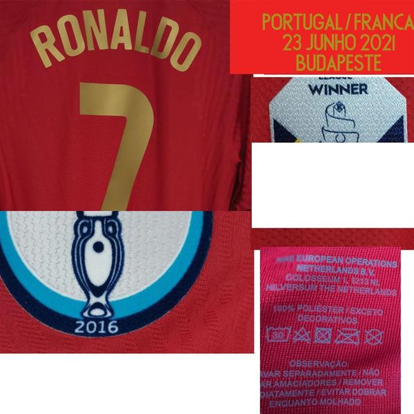 

collectable 2021 match worn player issue ronaldo joao felix bernardo jota printing custom any name number soccer patch badge213s