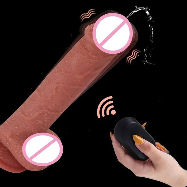 Remoto sem fio esguichando vibrador vibrador para mulheres realistas enorme pênis pau vagina masturbação feminina flirt adulto máquina sexy