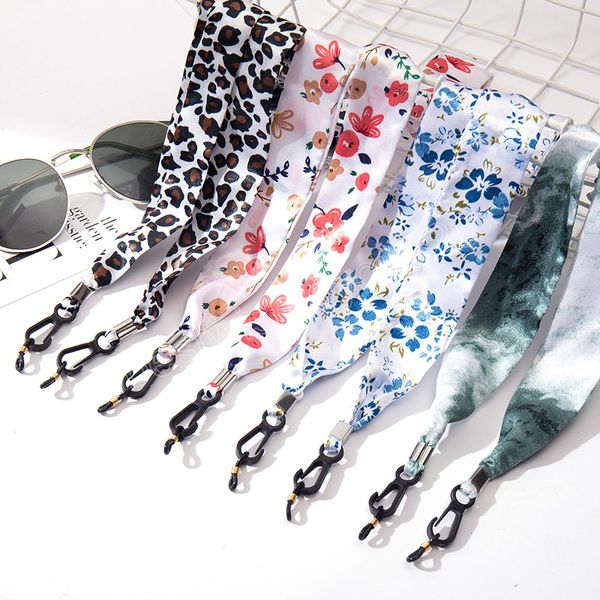 

bohemia leopard ribbon sunglasses chain colorful tie dye flower glasses chain strap lanyard fashion women jewelry