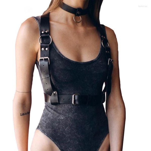 Gürtel Gürtel Punk Breites Leder Dessous Harness Frauen Körper Bondage Hosenträger Riemen BeltBelts Fred22