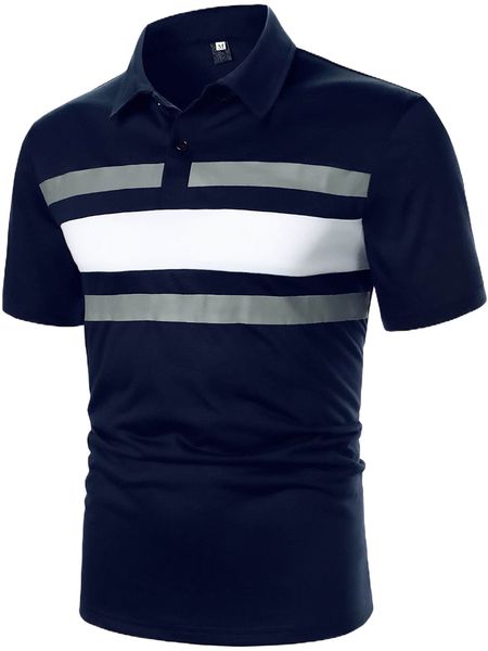 

men colorblock polo shirt s0wv#, White;black