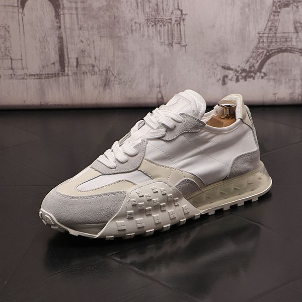 

british style lace up dress wedding party shoes fashion vulcanize canvas breathable casual sneakers spring round toe air cushion business wa, Black