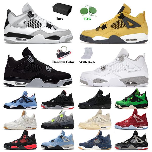 

2022 new designer jumpman 4 4s mens womens basketball shoes black cat canvas cactus jack manila toro sports sneakers trainers big size 13
