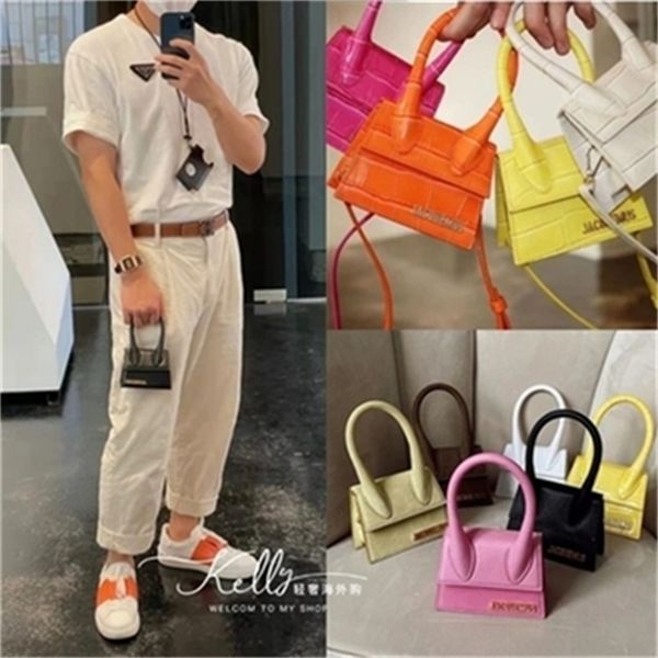 

outlet 2022 jacquem bag crocodile pattern single shoulder messenger portable cow leather flat ins mini small square for women