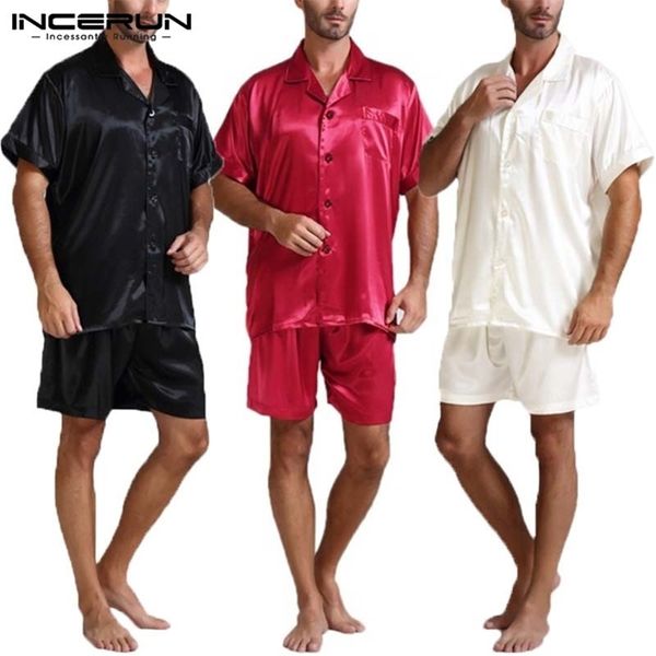 

fashion men pajamas sets sleepwear suit soft short sleeve homewear shorts two piece men loungewear pajama plus size s-5xl t200813, Black;brown