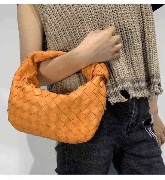 

ins super fire net red summer portable leather woven horn bag mini fashion trend women's