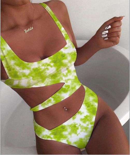 

women's swimwear 2022high waist tie dye bikini swimsuit women bandage female irregular set two piece bathing suit batherwomen's, White;black