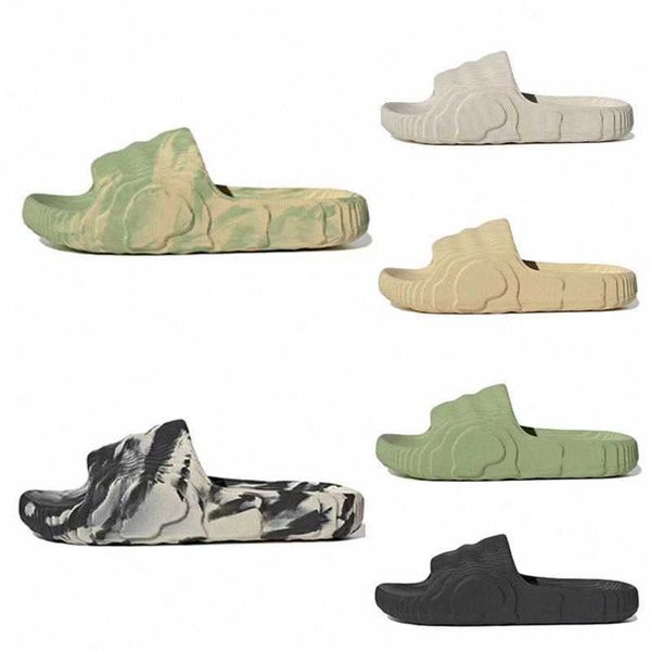 

adilette 22 sliders slippers slides designer sandals mens womens grey desert sand magic lime luxury shoes pantoufle flip flops platform 79, Black