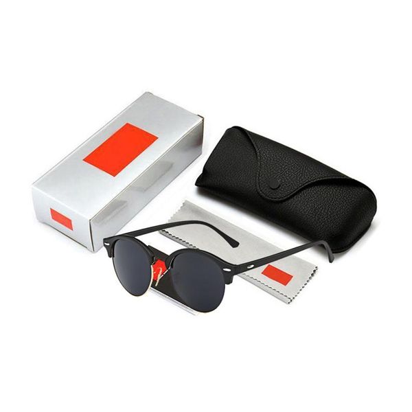 

2022 round sunglasses men alloy glasses for men/women brand designer sunglasses women vintage lunette soleil homme230g, White;black