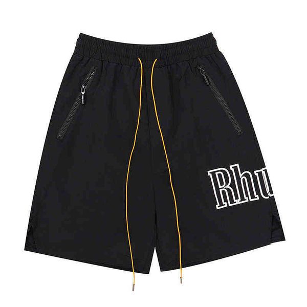 

rhude casual shorts men women drawstring streetwear beach vetements rhude, White;black