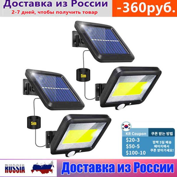 COB LED Solar Energy Light Outdoor PIR Motion Sensor Sonnenlicht wasserdichte Wand Notfallstraße Sicherheitslampe für Garten J220531