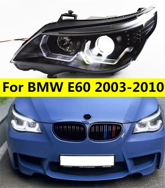 E60 2003-2010 Otomatik Ön Lamba DRL Araba LED Far Montaj Kafa Lambası Çalışan Işık Başlangıç ​​Farları