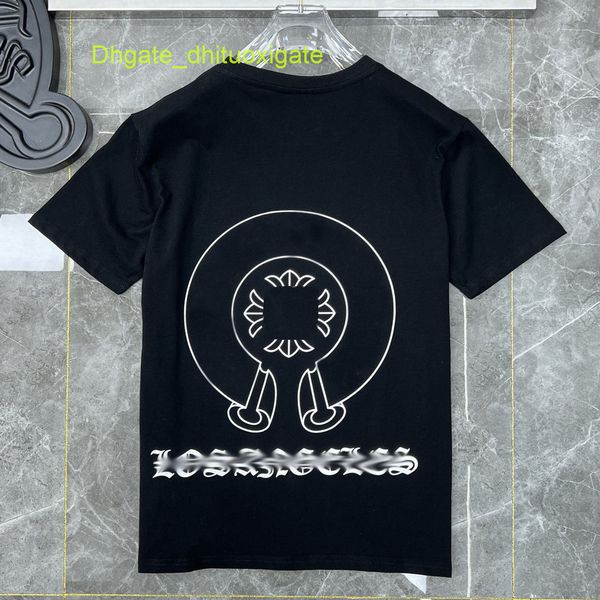 

mens summer luxury t shirts fashion ch brand men sanskrit letter t-shirt horseshoe cross designer tshirts man hip hop sweater women classic, White;black