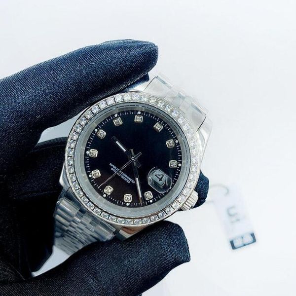 

41/36mm mens automatic 31mm/28mm woman quartz watches with box sapphire waterproof wristwatches full stainless steel luxury diamond watch, Slivery;brown
