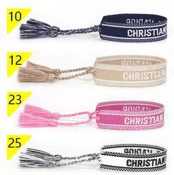 

fashion brand luxury embroidery bracelets classic women men bangles friendship charm bangle woven adjustable tassel vintage couple braided j, Golden;silver