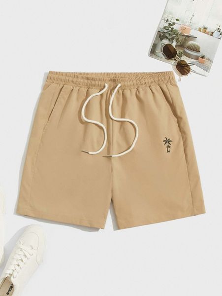 

men palm tree print drawstring waist shorts u8ha#, White;black