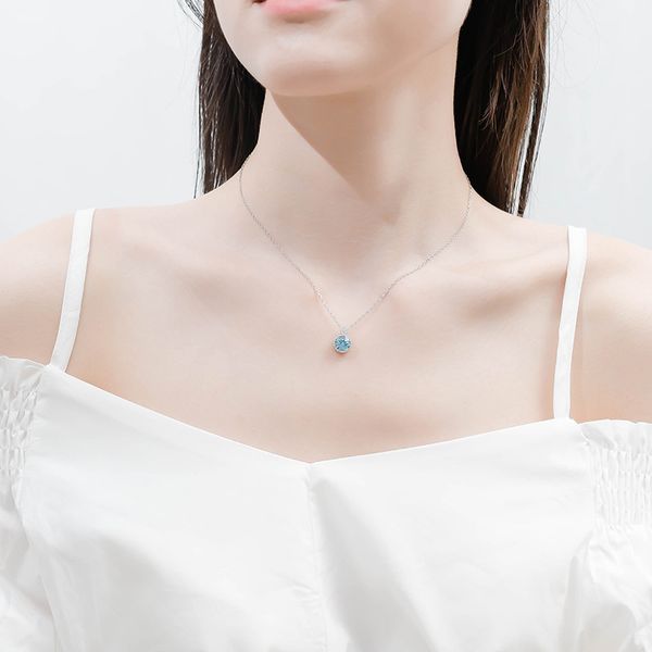 

ocean heart necklace 925 sterling silver necklaces wild clavicle chain female austrian crystal simple high-end jewelry