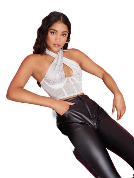 

cut out front halter 01bt#, White
