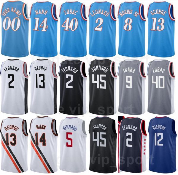 

printed 75th anniversary basketball ivica zubac jersey 40 norman powell 24 kawhi leonard 2 reggie jackson 1 paul george 13 luke kennard 5, Black;red